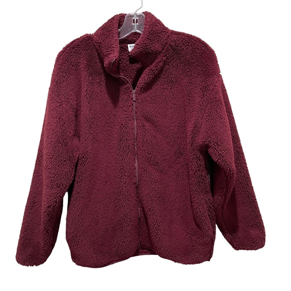 Pink Victoria’s Secret Fleece Zip Up Sweatshirt jacket Burgundy Size Small